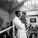 17th May 1966: World heavyweight boxing champion Muhammad Ali meets 8 month old Maria Morin in a training session at the Territorial Army Gymnasium at White City, London. Ali is in training for his fight against the British champion Henry Cooper at Arsenal's Highbury Stadium, London on May 21st.
R. McPhedran/Express/Getty Images
